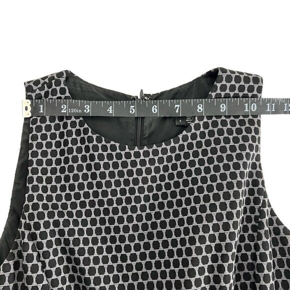 Theory Silver & Black Small Trekana Circuit Fit and Flare Dress Size 4 - Picture 10 of 12